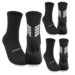 FITNICS - Medias Calcetas Futbol Deportivas Antideslizante X3 - Negro-