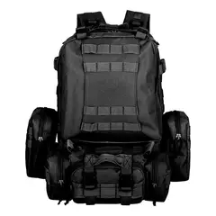 FITNICS - Morral Bolso Maleta Tactica Militar Camping 50l Impermeable - Negro-