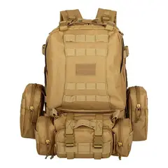 FITNICS - Morral Bolso Maleta Tactica Militar Camping 50l Impermeable - Cafe-