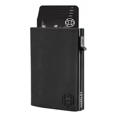 LINKON - Billetera Hombre De Cuero Hardley Tarjetero Protección Rfid - Negro-