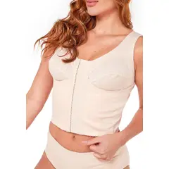 SANTANA - Brasier Mujer Control Abdomen y Espalda Beige