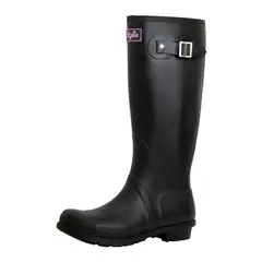 BOTTPLIE - Botas Lluvia Altas Mujer Wellington - Negro Purpure Matte