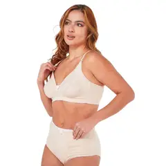 SANTANA - Brasier Clásico Con Encaje Mujer Beige