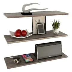 GENERICO - Set x3 Repisas Flotantes Modernas Humo de 50cm - Decoracion hogar
