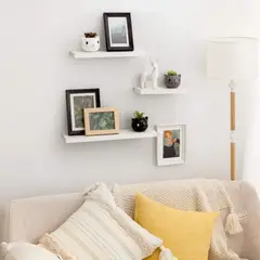 GENERICO - Kit Repisas Flotantes Modernas X3 Medidas Blanco - Decoracion Hogar