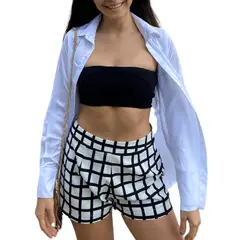 MANTARRAYA BEACHWEAR - Blusa de Seda Con Cuello y Botones - Blanco