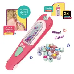 MARKET TOYS - Set De Niñas Con Cristales Y Máquina Para Decorar El Pelo