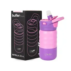 BUFFER FLASK - Termo Botella Agua Termica Niños Buffer Acero Inoxidable - Rosa-