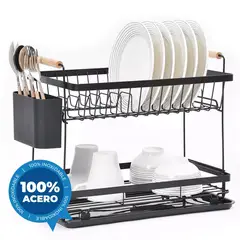 CASATUA - Secaplatos Escurridor Loza 2 Niveles Inoxidable