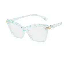 GENERICO - Montura de Gafas Alargadas Estilo Diamante Azul