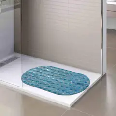 GENERICO - Tapete Para Ducha Antideslizante Con Chupas Piedras Azul