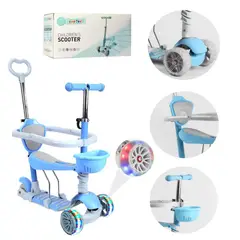 LANZURY IMPORTACIONES - Scooter - Patineta 5 En 1 Para Niños Y Niñas Con Silla AZUL-