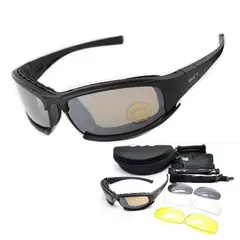 UBMD - Gafas Militar Motocicleta 4 Lentes Color Negro