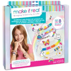 MAKE IT REAL - KIT DE JOYERÍA DIY DE ARCOÍRIS Y PERLAS