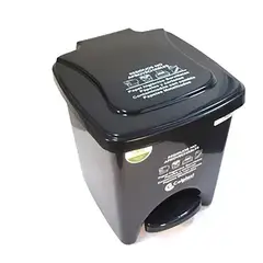 COLPLAST - Papelera Cuadrada De 22 Litros Tapa Pedal Negra