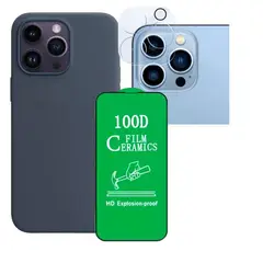 GENERICO - Forro Silicone Case+ Cerámico+ Camara ¡Phone 15 Pro Max Azul