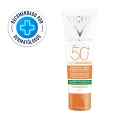 VICHY - Protector Solar Capital Soleil Matificante 3 en 1 SPF50+ Antimanchas con Arcilla Verde 50ml