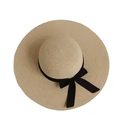 GENERICO - Sombrero Pava Playa Sol para Mujer Beige Cinta