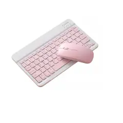 GENERICO - Kit Mouse Y Teclado Bluetooth Tablet - Pc - Celular 10 Rosa