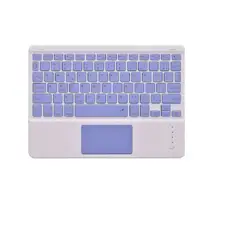 GENERICO - Teclado Inalámbrico Trackpad mouse Bluetooth Lila Blanco