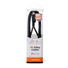 VENTEV - Cable Chargesync USB A-Apple Lightning de 4ft - Negro