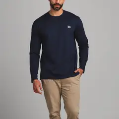 MARIO HERNANDEZ - Camiseta manga larga azul tierra arriba_.