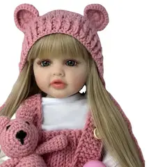 GENERICO - Muñeca Bebe Reborn Cuerpo Silicona Cabello Rubio.