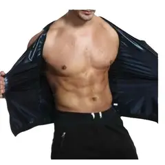 GENERICO - FAJA REDUCTORA TERMICA CAMISETA SAUNA HOMBRE CREMALLERA 2Y3XL