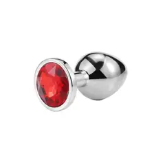 GENERICO - Plug Anal Metálico Rojo Talla L joya redondo