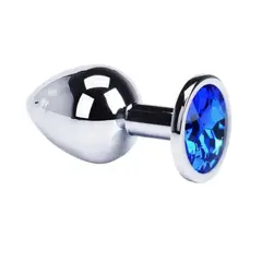 GENERICO - Plug Anal Metálico Azul Talla L joya redondo