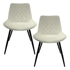 GENERICO - Set X2 Silla Auxiliar Para Sala O Comedor Patas En Acero