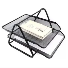 POINTER - Bandeja Organizadora Metálica Malla X 2 Puestos En Negro