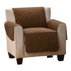 GENERICO - PROTECTOR SOFA FORRO FUNDA DOBLE FAZ 1 PUESTOS CAFE / BEIGE