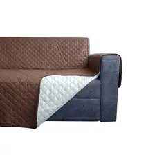 GENERICO - PROTECTOR SOFA FORRO FUNDA DOBLE FAZ 5 PUESTOS CAFE / BEIGE
