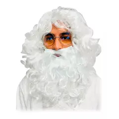 GENERICO - Peluca Barba Gafas Papá Noel Santa Claus Mag