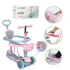 LANZURY IMPORTACIONES - Scooter - Patineta 5 En 1 Para Niños Y Niñas Con Silla ROSA-