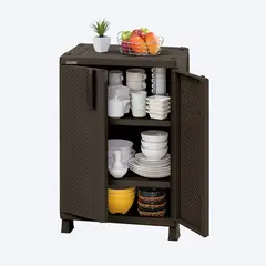 RIMAX - Armario Mediano Apariencia Rattan Wengue