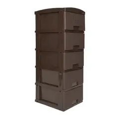 COLPLAST - Practimueble Apariencia Rattan 5 Gavetas Color Wengue