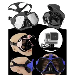 GENERICO - Careta mascara profesional buceo con soporte camara go pro color rosada