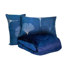 REALTEX - Edredón Acolchado Real Tex Doble Faz Confort Flannel Medusas y Flannel Azul