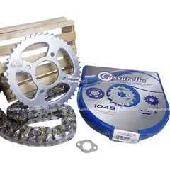 GENERICO - Kit arrastre Gixxer 150 cadena dorada cassarella