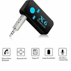 GENERICO - Receptor Bluetooth X6 Manos Libres Adaptador 35m Lector Sd