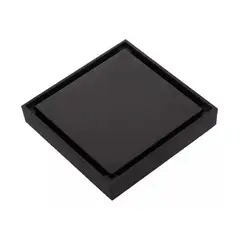GENERICO - Rejilla De Piso Cuadrada Negro Mate Invisible.