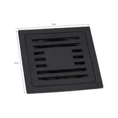 GENERICO - Rejilla De Piso Cuadrada De Lujo Negro Mate 10x10cm