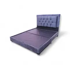 GENERICO - Base Cama con Espaldar Tapizado Camabase Doble Dividida con Espaldar Moderno 40 x 190 gris