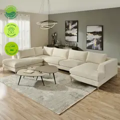 GENERICO - Muebles Modernos en L Sala con Sofá esquinero Blanco