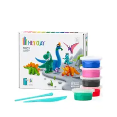TOY LOGIC - Set Masa Moldeable Hey Clay Dinosaurios x 15 Envases