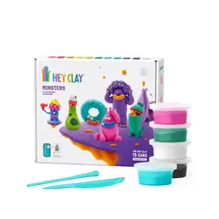 TOY LOGIC - Set Masa Moldeable Hey Clay Monstruos x 15 Envases