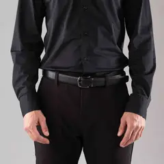 MARIO HERNANDEZ - Cinturón Casual Salvador Negro Borgoña