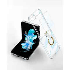 GENERICO - Funda GKK Phantom Anillo Compatible con Sam Z Flip5 Transparente
